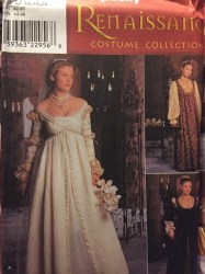 8735 SIMPLICITY MEDIEVAL LACED LOW CUT GOWN, VEIL  PATTERN 4-8